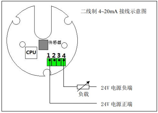 液體容積式流量計(jì)二線(xiàn)制接線(xiàn)圖